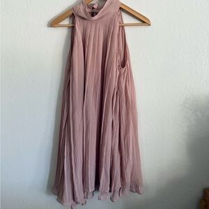 NWT H&M Soft Pink Pleated Mini Dress